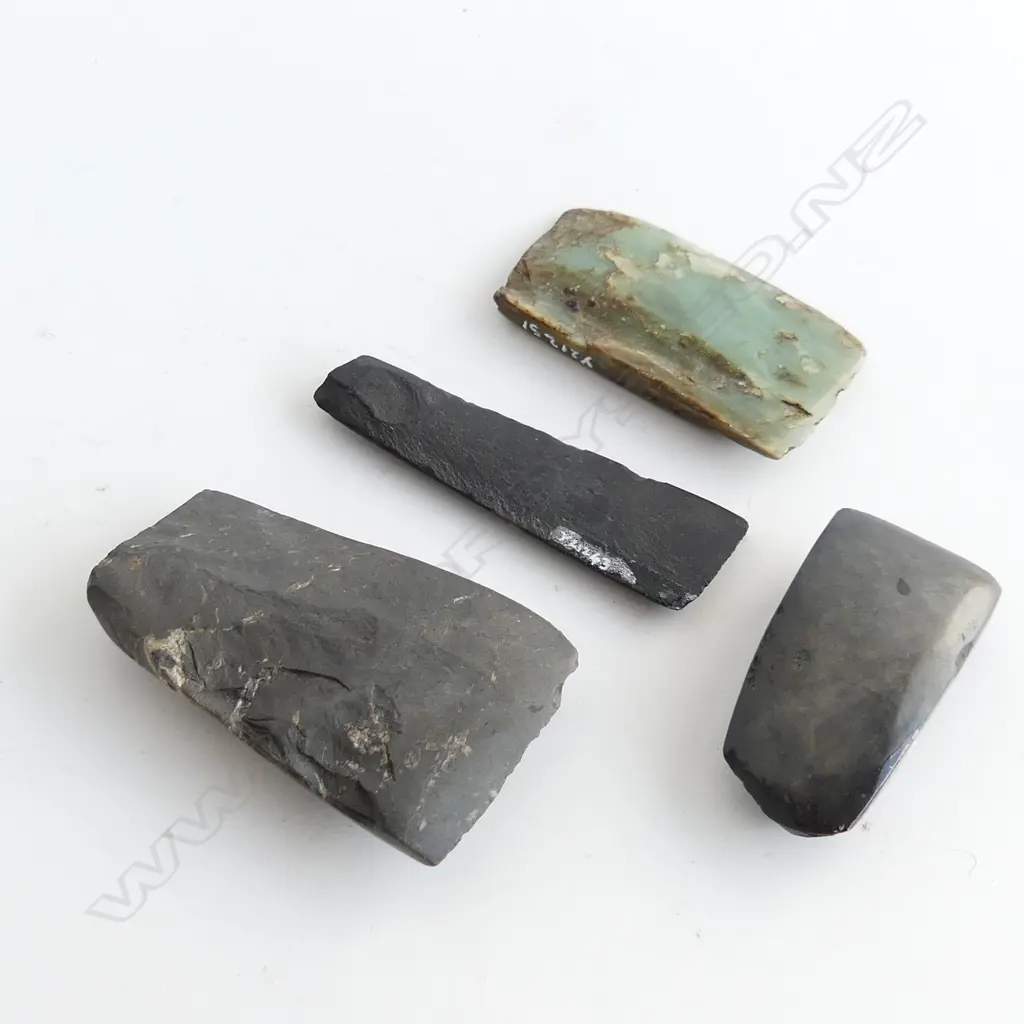 Four small Māori pre-European small toki, Image 1++